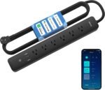 GHome Smart Plug Power Strip with 6 Smart Outlets & 3 USB Ports (30W Fast Charge, 2A1C), WiFi Surge Protector Works with Alexa & Google Home, Energy Monitoring, 2.4GHz Only, No Hub Required, Black - Image 2