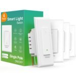 GHome Smart Switch, Smart Wi-Fi Light Switch for Lights Work with Alexa and Google Home 2.4Ghz, Single-Pole, Neutral Wire Required, UL Certified, Voice Control (4 Pack) - Image 2