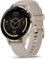 Garmin Venu 3S Soft Gold Stainless Steel Bezel 1.2-Inch AMOLED Touchscreen Display Smart Watch with 41mm French Gray Case and Silicone Band - Image 2
