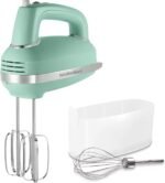 Hamilton Beach Vintage-Style 5-Speed Electric Hand Mixer, Powerful 1.3 Amp DC Motor for Effortless Mixing & Consistent Speed in Thick Ingredients, Slow Start, Beaters and Whisk, Green (62601N) - Image 2