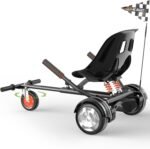 Hoverboard Attachment, with Dual Rear Shock Absorption and Bigger Seat, Hoverboard Seat Attachment Accessory for 6" to 10" Hoverboard, Adjustable Frame Length & 6.3in Off-Road Rubber Wheel - Image 2