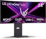 LG 34GX900A-B 34-Inch Ultragear WQHD (3440 x 1440) OLED Curved Gaming Monitor, 240Hz, 0.03ms, NVIDIA G-Sync, VESA DisplayHDR True Black 400, HDMI 2.1, DisplayPort, USB Type-C PD 65W, Black - Image 2