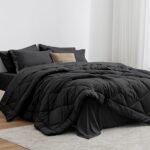 Love's cabin King Size Comforter Set Black, 7 Pieces King Bed in a Bag, All Season Bedding Sets with 1 Comforter, 1 Flat Sheet, 1 Fitted Sheet, 2 Pillowcase and 2 Pillow Sham - Image 2