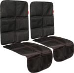 Lusso Gear Car Seat Cover & Protector - 2-Pack, Black, Universal Fit - Waterproof Non-Slip Liners with Thick Padding & Dual Mesh Pockets - Protects Baby & Toddler Car Seats - Image 2