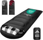 MEREZA Flannel Sleeping Bag for Adults Mens with Pillow, XL Cold Weather Sleeping Bag for 30 Degree 4 Season Camping Large Big and Tall Sleeping Bags with Compression Sack - Image 2