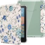 MoKo Case for All-new 7" Kindle Paperwhite 12th Gen 2024&Kindle Colorsoft Signature Edition 2024,Ultra Clear Soft Flexible Transparent TPU Back Cover Light Shell with Auto Wake/Sleep,White Blue Floral - Image 2