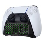 MoKo Keyboard for PS5 Controller with Green Backlight, Bluetooth Wireless Mini Keypad Chatpad for PlayStation 5, Built-in Speaker & 3.5mm Audio Jack for PS5 Controller Accessories - Image 2