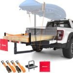 Mockins 750Lbs Cap Truck Bed Extender Hitch Mount |2-in-1 All-Weather Steel Trailer Hitch Extender w/ Stabilizer & Straps| Bed Extenders for Trucks & SUVs for Ladder, Canoe, Pipes, Lumber & Kayak Rack - Image 2