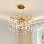 Modern Tree Branch Crystal Chandelier Luxury Gold Crystal Pendant Lighting 18" Contemporary 6-Light Chandeliers for Dining Room Kitchen Bedroom Living Room - Image 2
