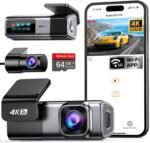 Navycrest 4K Dash Cam Front and Rear with 64GB Card, Built-in 5G WiFi, Dash Camera for Cars 4K Front and 1080P Rear, Dashcams for Cars Loop Recording, Gravity Sensor, 24-Hours Parking Mode - Image 2