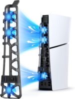 NexiGo PS5 Slim Silent Enhanced Cooling Fan with Adjustable Speed, Auto Power On/Off, with USB 3.0 Port, Efficient Cooling System for Both PS5 Slim Disc and Digital Editions - Image 2