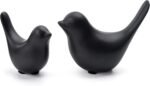 Notakia Small Birds Statues Home Decor Modern Style Decorative Ornaments for Living Room, Bedroom, Office Desktop, Cabinets (Black 2Pcs Birds) - Image 2