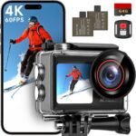 ODDV 4K60FPS 30MP Action Camera with Front LCD and Touch Rear Screens, Underwater Camera with 64GB Memory Card, 132FT Waterproof Camera, EIS, 5X Zoom, WiFi Remote Control（Black） - Image 2