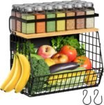 Ofiray-home Magnetic Shelf for Fridge with Wood Lid, Fruit Potato and Onion Storage Bins, Pantry Organizers & Storage, Large Container Magnetic Spice Rack for Refrigerator, Kitchen Counter, Cabinet - Image 2