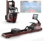 PASYOU Water Rowing Machines for Home Use Wood Rower Machine Foldable 350LB Weight Capacity, 6 Levels Adjustable Row Machines with Monitor & Device Holder & 14L Tank, Bluetooth with Kinomap APP PW60B - Image 2