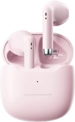 Pink True Wireless Earbuds Bluetooth 5.3 with Microphone for Working Out Noise Canceling Blue Tooth Ear Buds Deep Bass TWS Wireless Earphones with Charging Case in Ear Headphone for iPhone Android - Image 2