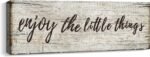 Quotes Wall Decor Enjoy the Little Things Sign Family Wall Signs Canvas Prints Rustic Wooden Wall Art Wood Pictures for Living Room Bedroom Office Home Decor, 6 X 17 Inch Framed - Image 2