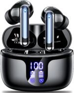 S48 wireless earbuds Headphones bluetooth 5.4 42h Duration Playback for running/fitness/office use. Equipped with 4 noise cancelling microphones, IPX6 waterproof and LDE battery display screen - Image 2
