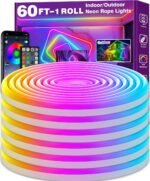 SINLEY Led Neon Rope Lights 60FT,Control with App/Remote,Flexible Led Rope Lights,Multiple Modes,IP68 Outdoor RGB Neon Lights Waterproof,Music Sync Gaming Led Strip Lights for Bedroom Indoor - Image 2