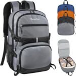 Seektop 40L Foldable Hiking Backpack for Women Men Lightweight Packable Travel Backpack Carry on Flight Approved for Outdoor Camping Sport Leisure (Gray) - Image 2