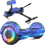 Self Balance Scooter Seat Attachment 6.5” Two-Wheel Self Balancing Electric Scooter with LED Light Flash Lights Wheels - Image 2