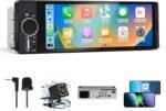 Single Din Car Stereo with Apple CarPlay & Android Auto, 6.36 Inch HD Touch CarPlay Screen, Backup Cam,Bluetooth, USB Type-C, SWC, EQ, FM Radio (with External Mic) - Image 2