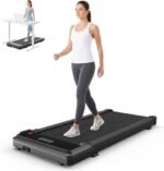 Smug Compact Armless Treadmill, Quiet Under Desk Walking Pad, 200 Lbs Capacity 3 in 1 Portable Walking Treadmill, Space Saving Design for Home & Office - Image 2