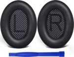 SoloWIT Replacement Earpads Cushions for Bose QuietComfort 35 (QC35) & Quiet Comfort 35 II (QC35 ii) Headphones, Ear Pads with Softer Leather, Noise Isolation Foam, Added Thickness (Black) - Image 2