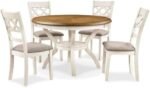Starlight Home 5-Piece Solid Wood Dining Set in Beige and Brown, Elegant Dining Furniture Set with Chairs for Dining Rooms and Kitchens - Image 2