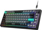 TECKNET Gaming Keyboard, 75% Wired Keyboard, RGB Backlit, 82-Keys with Volume Knob Control, 26 Keys Anti-ghosting, Whisper Quiet Gaming Switch Travel Friendly for Windows Laptop PC Mac-Grey - Image 2