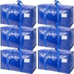 TICONN 6 Pack Extra Large Moving Bags with Zippers & Carrying Handles, Heavy-Duty Storage Tote Moving Boxes for Space Saving - Image 2