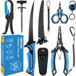 TOPFORT Fishing Gear Tool Kit - 7PC Saltwater Fishing Pliers Accessories Set - Fishing Equipment with Fish Knife Scissors Hook Remover Tools Line Cutter and Fish Lip Gripper - Fishing Gifts for Men - Image 2