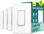 TREATLIFE Smart Light Switch Single Pole Works with Alexa, Google Home and SmartThings, 2.4GHz WiFi Timer Smart Switch, Neutral Wire Required, No Hub Required, FCC Listed, 4 Pack - Image 2