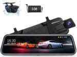 Upgraded 10'' Rear View Mirror Camera Mirror Dash Cam Front and Rear 1080P Backup Camera Full Touch Screen w Loop Recording, G-Sensor Night Vision 170° Wide Angle - Image 2