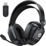 VK84 2.4GHz Wireless Gaming Headset for PS5, PS4, PC for Wii Accessory Kits, Low Latency Bluetooth Gaming Headphones with Noise Canceling Mic, Stereo Sound Headset, 50+Hr Battery - Image 2