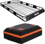 WEIZE Heavy Duty 64"x 39" Roof Rack, Rooftop Cargo Carrier Basket with Waterproof Bag, Tie Down Strap & Net, Car Top Luggage Holder for SUV, 200lb Capacity, Steel Construction - Image 2