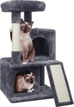Yaheetech Cat Tree for Indoor Pets, 36in Tower Condo w/Extra Large Perch, Scratching Posts, Board, Dangling Ball, Play Structure for Kittens & Adult Cats - Image 2