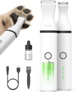 oneisall Dog Paw Trimmer, Cordless Paw Hair Trimmer for Dogs with Double Blades, Quiet 2 Speed Small Dog Grooming Clippers for Paws, Eyes, Ears, Face, Rump (White) - Image 2