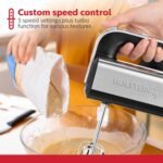 Holstein Housewares 5-Speed Hand and Stand Mixer, 250W Power with LED Light, Black and Stainless Steel – Versatile Mixer for Baking, Whipping, and More - Image 5