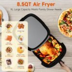 Kitchen Elite Air Fryer Stainless Steel with View Window, XL 8.5QT Large Airfryer, 8-in-1 Digital Control, 400°F Temp Controls, Nonstick Dishwasher-Safe, Space-Saving, Roast, Broil, 1500W - Image 3