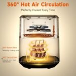 Kitchen Elite Air Fryer Stainless Steel with View Window, XL 8.5QT Large Airfryer, 8-in-1 Digital Control, 400°F Temp Controls, Nonstick Dishwasher-Safe, Space-Saving, Roast, Broil, 1500W - Image 4
