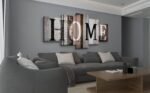 LUDUHU Home Canvas Print Wall Art - 5 Piece Sweet Home Signs, Black and White Quotes, Modern Family Wall Decor (G, Oversize 40x20inch) - Image 5