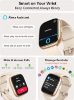 Smart Watch for Women Men Android & iPhone [2 Bands, 44mm case], Alexa Built-in, 1.83'' Smartwatch Make/Answer Call, HR SpO2 Sleep Stress Monitor Fitness Tracker, IP68 Waterproof Step Counter Watch - Image 3