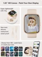 Smart Watch for Women Men Android & iPhone [2 Bands, 44mm case], Alexa Built-in, 1.83'' Smartwatch Make/Answer Call, HR SpO2 Sleep Stress Monitor Fitness Tracker, IP68 Waterproof Step Counter Watch - Image 4