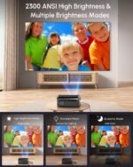Daytime Projector 4K Home Theater for Daylight Viewing 2300 ANSI Ultra HD Smart Google TV Projector with HDR10+ ToF Autofocus HDMI eARC Dolby WiFi6 Bluetooth for Bright Room Movie - Image 3