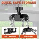 SnowyFox Trailer Plug Holder for 7 Way Plug & Safety Chain, Aluminum Trailer Chain Holder Heavy Duty Anti-Rust Cable Wire Harness Holder, RV Camper Towing Accessories - Image 4