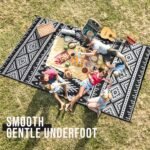 OLANLY Outdoor Rug Waterproof 5x8 ft, Reversible Outdoor Plastic Straw Rug, Boho Patio Rug, Indoor Outdoor Carpet, RV Mat Outside for Patio, Camp, Picnic, Balcony, Deck, Backyard, Black & White - Image 7