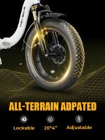 Heybike Ranger Electric Bike for Adults, Peak 1400W Upgraded Motor Ebike, 28MPH [20" Fat Tire All-Terrain] 600Wh Removable Battery Folding Step-Thru E Bike with Front Suspension - Image 6