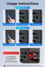 GaN 140W Fast Charging Travel Adapter, Global Plug Converter for UK/EU/US/AU, 3 USB-C + 1 USB-A Multi-Port Universal Charger with Smart Power Distribution & Safety Protection - Image 10