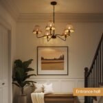 29" Rattan Chandelier 5-Light Modern Farmhouse Chandelier for Dining Room, Coastal Chandelier with Hand-Woven Wicker Fabric Shades, Rustic Pendant Light for Kitchen，Entryway，Living Room - Image 6